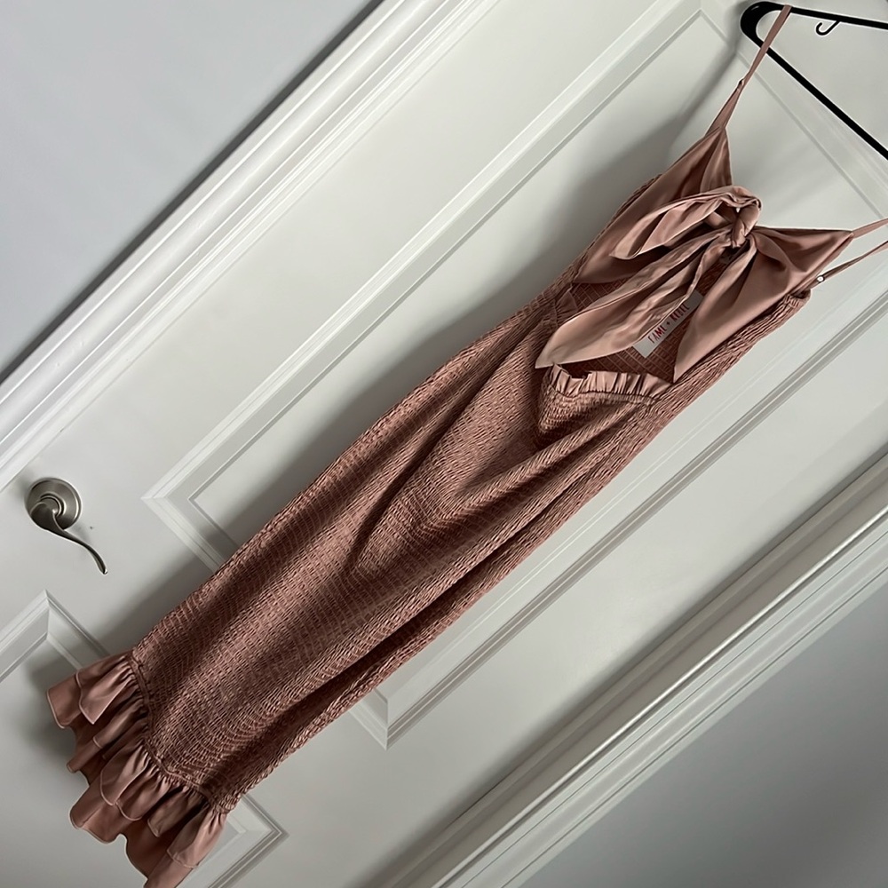 Mable Rose Gold Strapless Dress